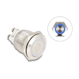 DeLOCK 20980 Pulsador de montaje con LED y terminales de tornillo