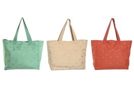 DKD Home Decor Bolso de Algodón Saint Tropez Surtido 3 Unidades