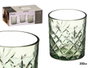 Vivalto Vaso Troquelado Vidrio Verde 350 ml 8,5x9,5x8,5 cm (Set de 24)