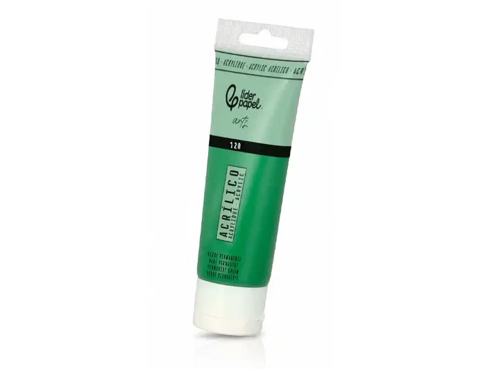 Liderpapel Pintura Acrílica Tubo de Plástico 120 ml Color Verde Permanente
