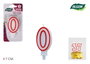 Algon Vela Blanca con Borde Rojo de 7 cm - N.0 (36 Unidades)