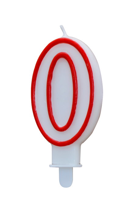 Algon Vela Blanca con Borde Rojo de 7 cm - N.0 (36 Unidades)