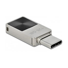 DeLOCK Lápiz de Memoria USB-C 128GB, USB 3.2 Gen 1, Metal, Sin Tapa, Plata, para PC/Mac/Android/iPad, Mini USB-C Stick