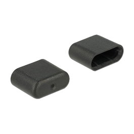 DeLOCK 64008 Cubierta antipolvo para USB Tipo C, 10 piezas, Negro