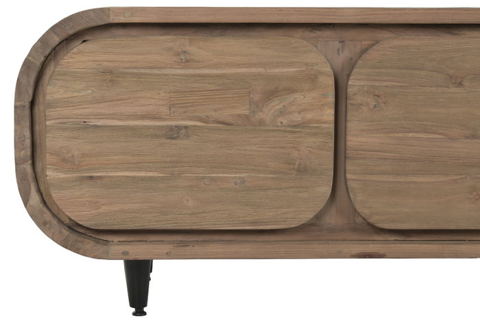 DKD Home Decor Mueble TV de Teca Reciclada 200x45x50 con 4 Puertas y 4 Cajones DKD Home Decor Mueble TV de Teca Reciclada 200x45x50 con 4 Puertas y 4 Cajones