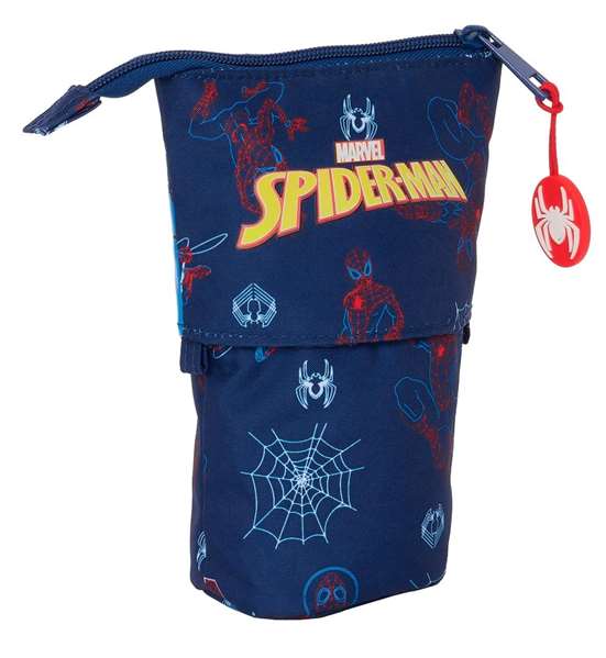 Estuche Cubilete Spider-Man Neon Azul marino 8 x 19 x 6 cm Estuche Cubilete Spider-Man Neon Azul marino 8 x 19 x 6 cm