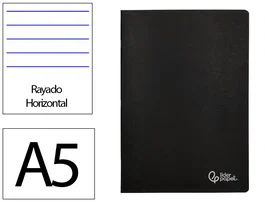 Liderpapel Libreta tapa negra A5 con 80 hojas y doble margen
