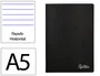 Liderpapel Libreta tapa negra A5 con 80 hojas y doble margen