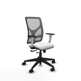 PIQUERAS Y CRESPO Silla de oficina Motilla con mecanismo Sincro/Traslack, Blanco y Gris