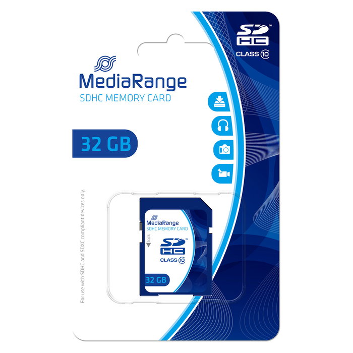 MediaRange MR964 Tarjeta de Memoria 32GB SDHC Clase 10 Azul 45 MB/s