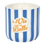 Home Deco Factory Vela Perfumada Dolce Vita, Frasco Porcelana, 160g, ~14h, Fruta Pasión/Matcha/Higo