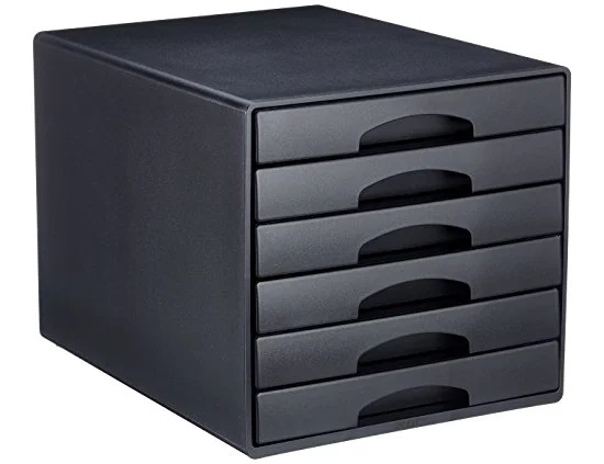 LEITZ Fichero de 6 cajones sobremesa Plus negro