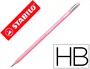 Stabilo Swano Pastel Lápiz de Grafito HB Rosa con Goma, Pack de 12 unidades