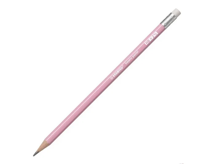 Stabilo Swano Pastel Lápiz de Grafito HB Rosa con Goma, Pack de 12 unidades Stabilo Swano Pastel Lápiz de Grafito HB Rosa con Goma, Pack de 12 unidades