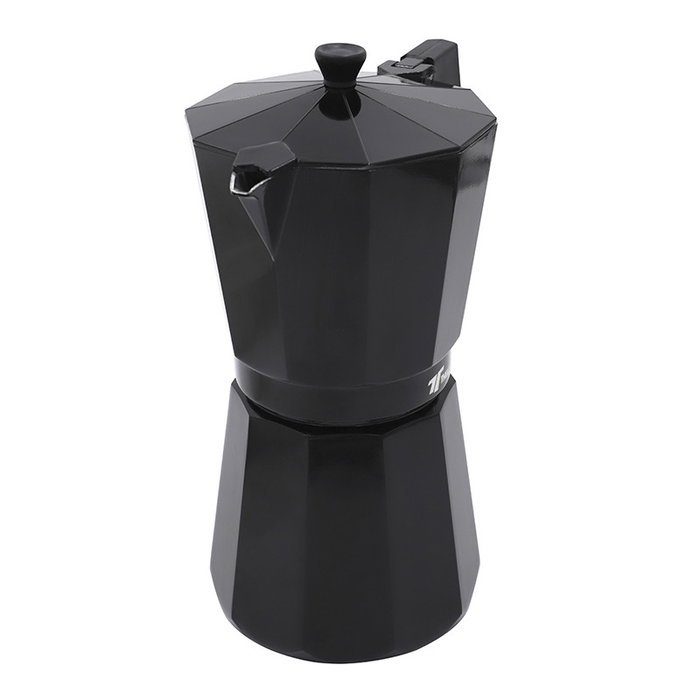 THULOS TH-BKCI12T Cafetera Italiana Clásica de Aluminio 12 Tazas - Negra, Para Inducción, Gas, Eléctrica, Vitro y Halógena