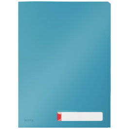 LEITZ Dosier Ángulo Recto Cosy PP Reciclable Semi Opaco A4 con Pestañas Azul Pack de 3