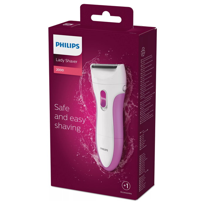 Philips HP 6341/00 Afeitadora Eléctrica para Mujer, Seco y Húmedo, Inalámbrica, Rosa/Blanco