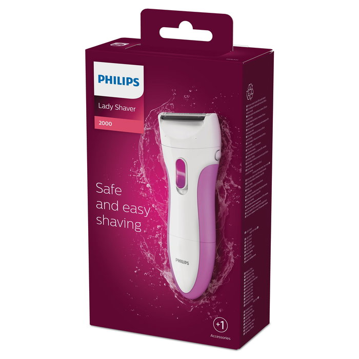 Philips HP 6341/00 Afeitadora Eléctrica para Mujer, Seco y Húmedo, Inalámbrica, Rosa/Blanco
