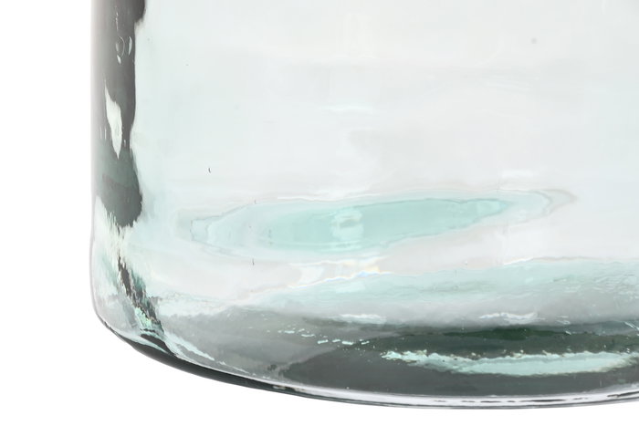 DKD Home Decor Jarrón Transparente Cristal Reciclado y Enea 35 x 45 x 35 cm