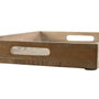 DKD Home Decor Set de 2 Bandejas Floral 3D Blanco y Natural
