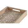 DKD Home Decor Set de 2 Bandejas Floral 3D Blanco y Natural