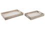 DKD Home Decor Set de 2 Bandejas Floral 3D Blanco y Natural