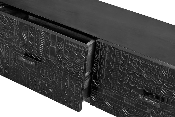 Giner y Colomer Mueble TV Madera de Mango Macizo con Cajones, Nogal Oscuro, 180 cm Giner y Colomer Mueble TV Madera de Mango Macizo con Cajones, Nogal Oscuro, 180 cm