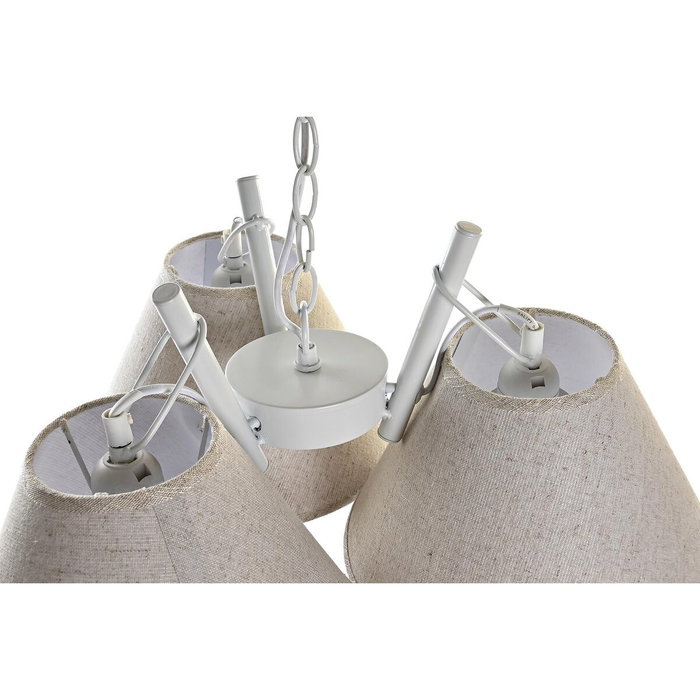 DKD Home Decor Lámpara de Techo Metal y Lino 3 Pantallas (Surtido de 2)