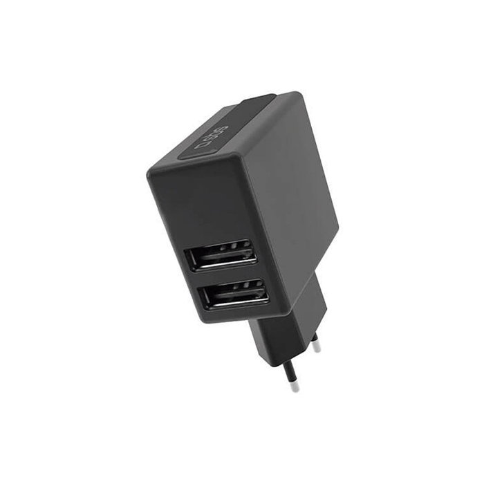 Cargador de Pared SBS TETRAV2USB2A Negro Cargador de Pared SBS TETRAV2USB2A Negro