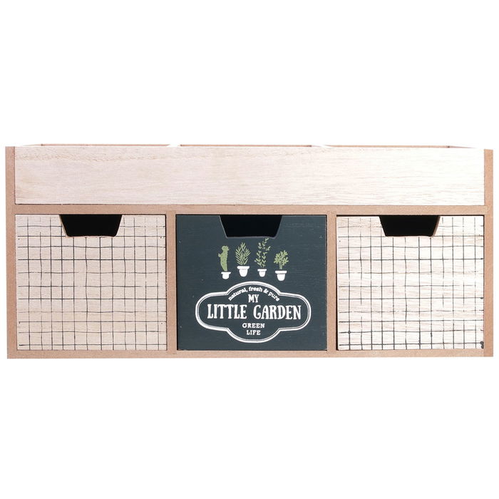 Home Deco Factory Cajonera con 3 Cajones y 3 Compartimentos Colección Little Garden
