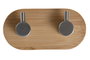DKD Home Decor Perchero de Pared de Bambú y Acero Inoxidable Mate Natural