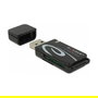 DeLOCK Lector de Tarjetas USB 2.0 Mini con Ranura para SD y Micro SD, Negro, 480 Mbit/s, Compatible con MMC, SDHC, SDXC, Android, Windows, Mac, Linux