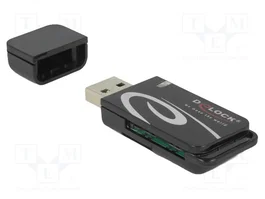DeLOCK Lector de tarjetas Mini USB 2.0 con ranura para SD y Micro SD Negro