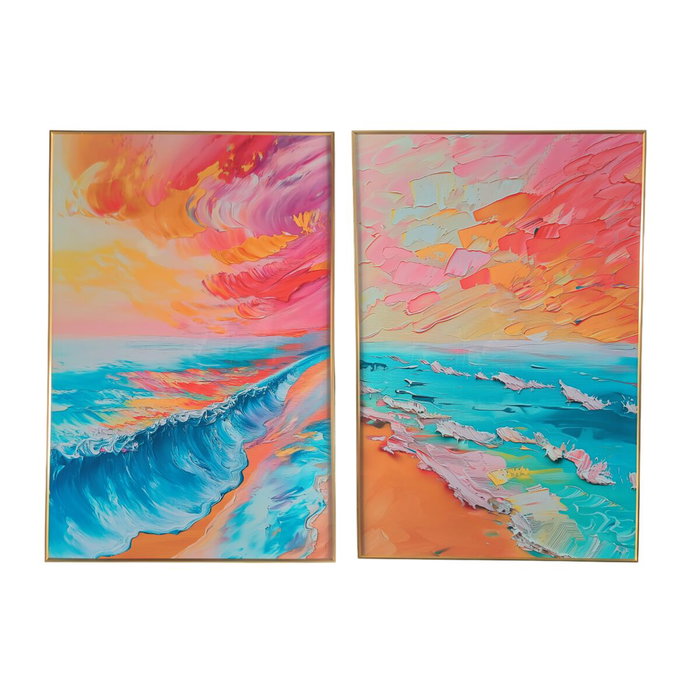 DKD Home Decor Set de 2 Cuadros Decorativos Playa 80x120 cm DKD Home Decor Set de 2 Cuadros Decorativos Playa 80x120 cm