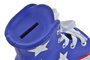 DKD Home Decor Hucha Infantil Zapatilla Azul Verde Resina Poliester Hecho a Mano 7 x 14 x 18 cm (4 Unidades)