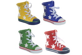 DKD Home Decor Hucha Infantil Zapatilla Azul Verde Resina Poliester Hecho a Mano 7 x 14 x 18 cm (4 Unidades)