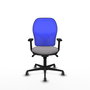 PIQUERAS Y CRESPO Silla de oficina Jorquera con mecanismo Sincro, Gris y Azul