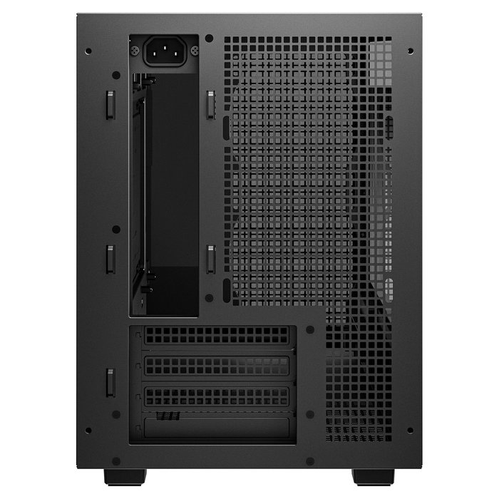 DeepCool CH260 WOOD Torre Micro ATX/Mini-ITX Chasis Gaming, Negro/Madera, Ventana de Cristal Templado, Soporte PSU hasta 15cm