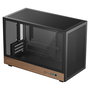 DeepCool CH260 WOOD Torre Micro ATX/Mini-ITX Chasis Gaming, Negro/Madera, Ventana de Cristal Templado, Soporte PSU hasta 15cm