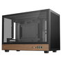 DeepCool CH260 WOOD Torre Micro ATX/Mini-ITX Chasis Gaming, Negro/Madera, Ventana de Cristal Templado, Soporte PSU hasta 15cm