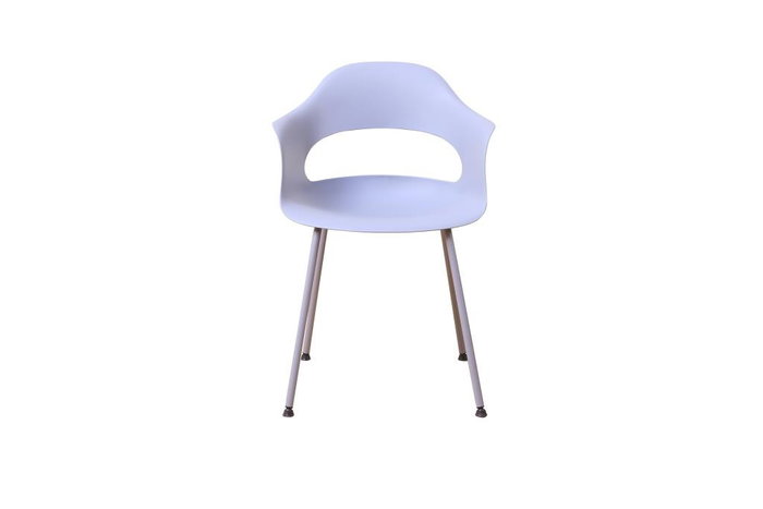 DKD Home Decor Silla PP Metal Mate Gris Claro
