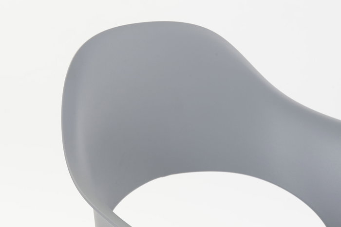 DKD Home Decor Silla PP Metal Mate Gris Claro