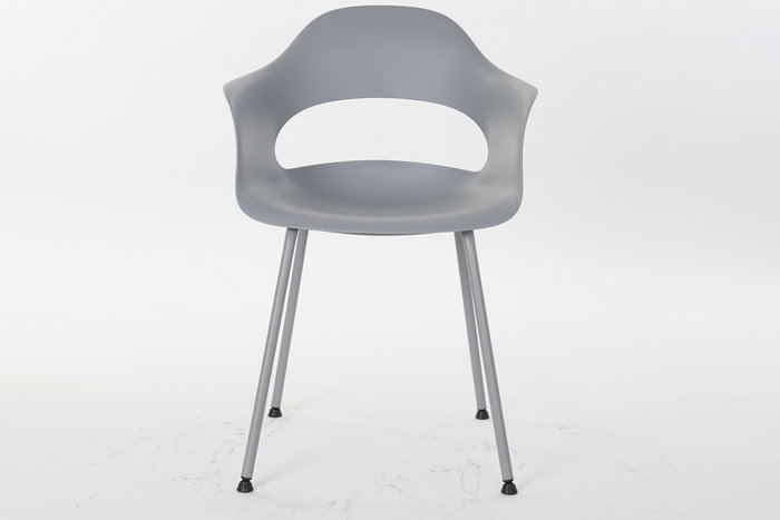 DKD Home Decor Silla PP Metal Mate Gris Claro
