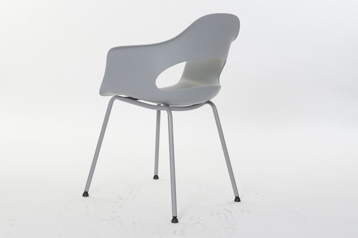 DKD Home Decor Silla PP Metal Mate Gris Claro