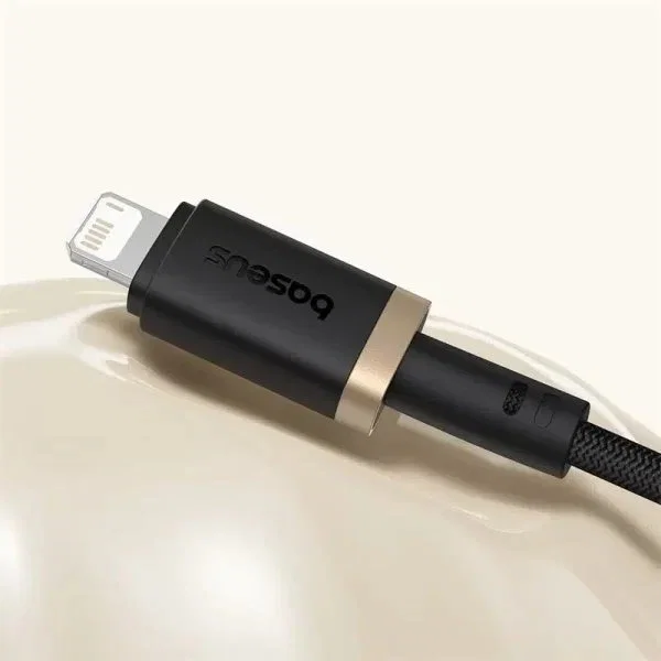 Baseus Dura Cable de Carga Rápida Lightning a USB tipo A, 1 m, Negro y Oro