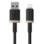 Baseus Dura Cable de Carga Rápida Lightning a USB tipo A, 1 m, Negro y Oro