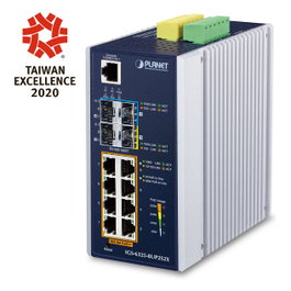 Planet IGS-6325-8UP2S2X Switch Industrial L3 con 8 puertos PoE++ y 2 SFP+ 10G