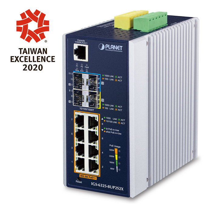 Planet IGS-6325-8UP2S2X Switch Industrial L3 con 8 puertos PoE++ y 2 SFP+ 10G Planet IGS-6325-8UP2S2X Switch Industrial L3 con 8 puertos PoE++ y 2 SFP+ 10G