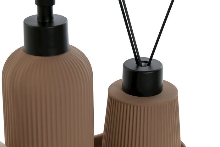 DKD Home Decor Set de Baño de 3 Piezas en Dolomite de 300ml DKD Home Decor Set de Baño de 3 Piezas en Dolomite de 300ml