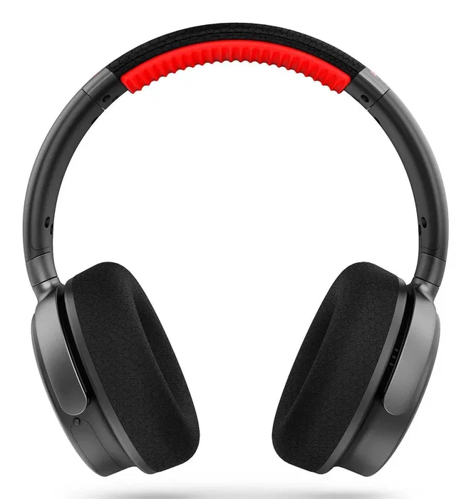 Energy Sistem Power Sport - Auriculares Deportivos Diadema Bluetooth 5.3 y Alámbricos, 50h Batería, IPX5, Radio FM, Lector MP3 MicroSD, Almohadillas Intercambiables, Negro y Rojo